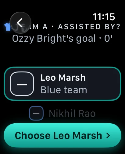 Apple Watch: who assisted the goal